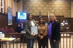 Woman's Day Proclamation 02/15/2022 - Erika Weber, Councilwoman Gloria Soto, and Naomi Altergott